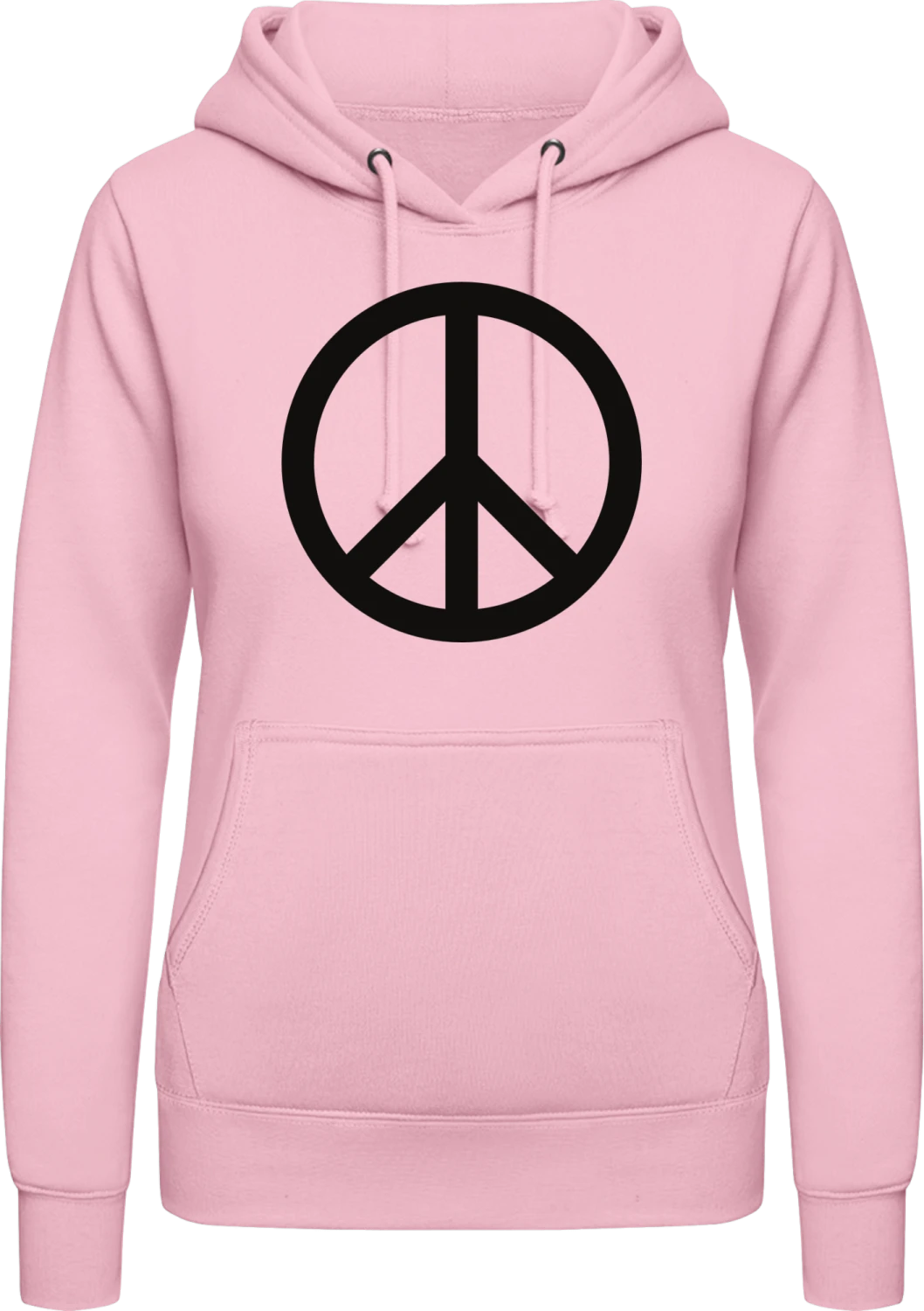 Peace Sign Logo - Baby pink AWDis ladies hoodie - Front