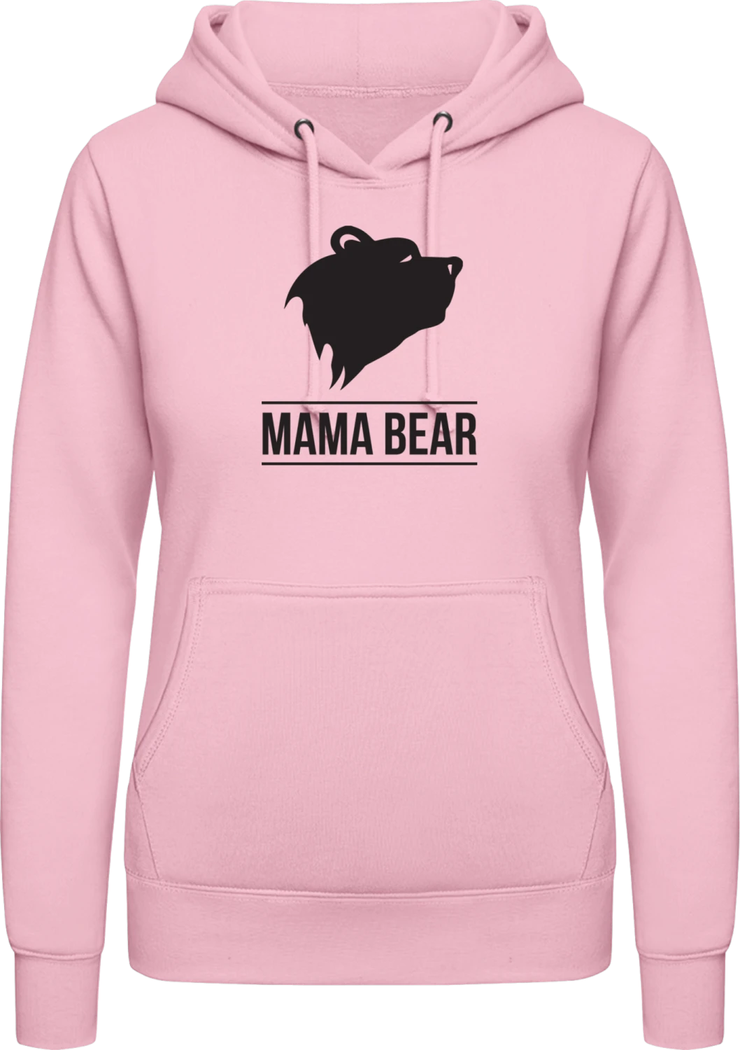 Mama Bear - Baby pink AWDis ladies hoodie - Front