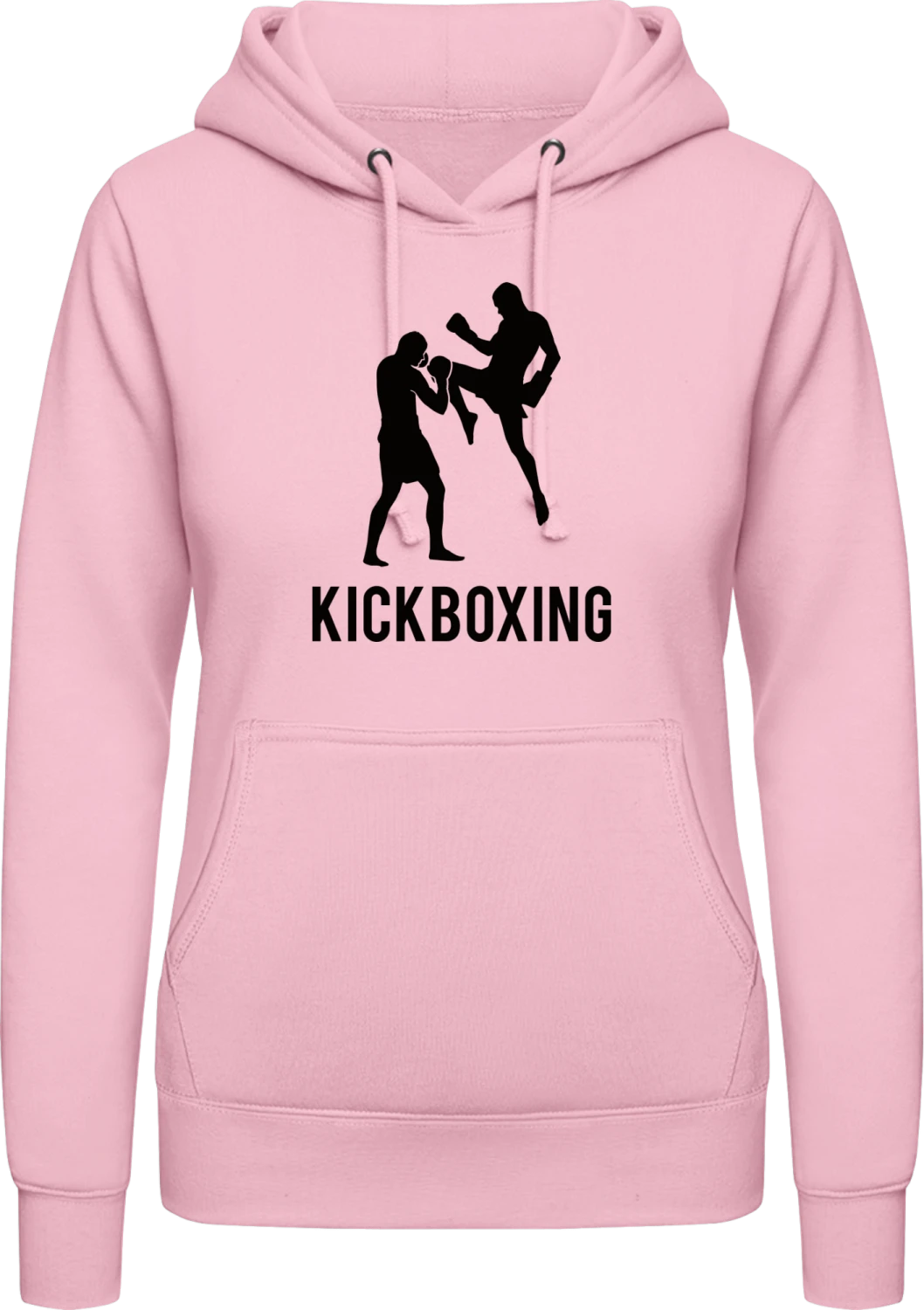 Kickboxing Scene - Baby pink AWDis ladies hoodie - Front