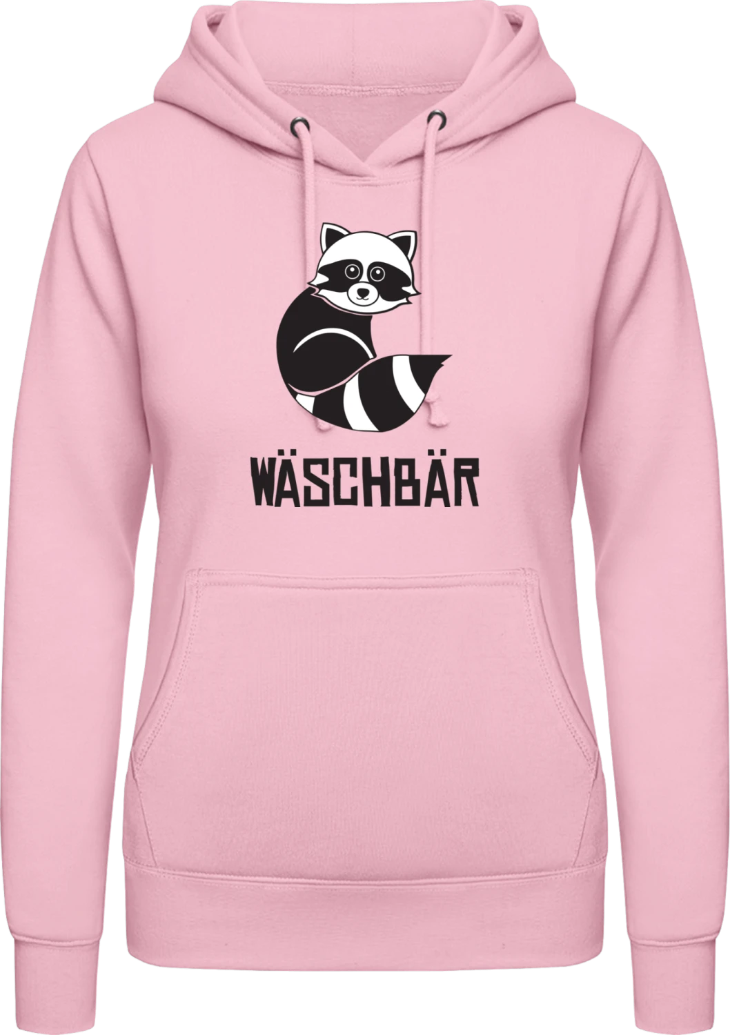 Waschbär - Baby pink AWDis ladies hoodie - Front