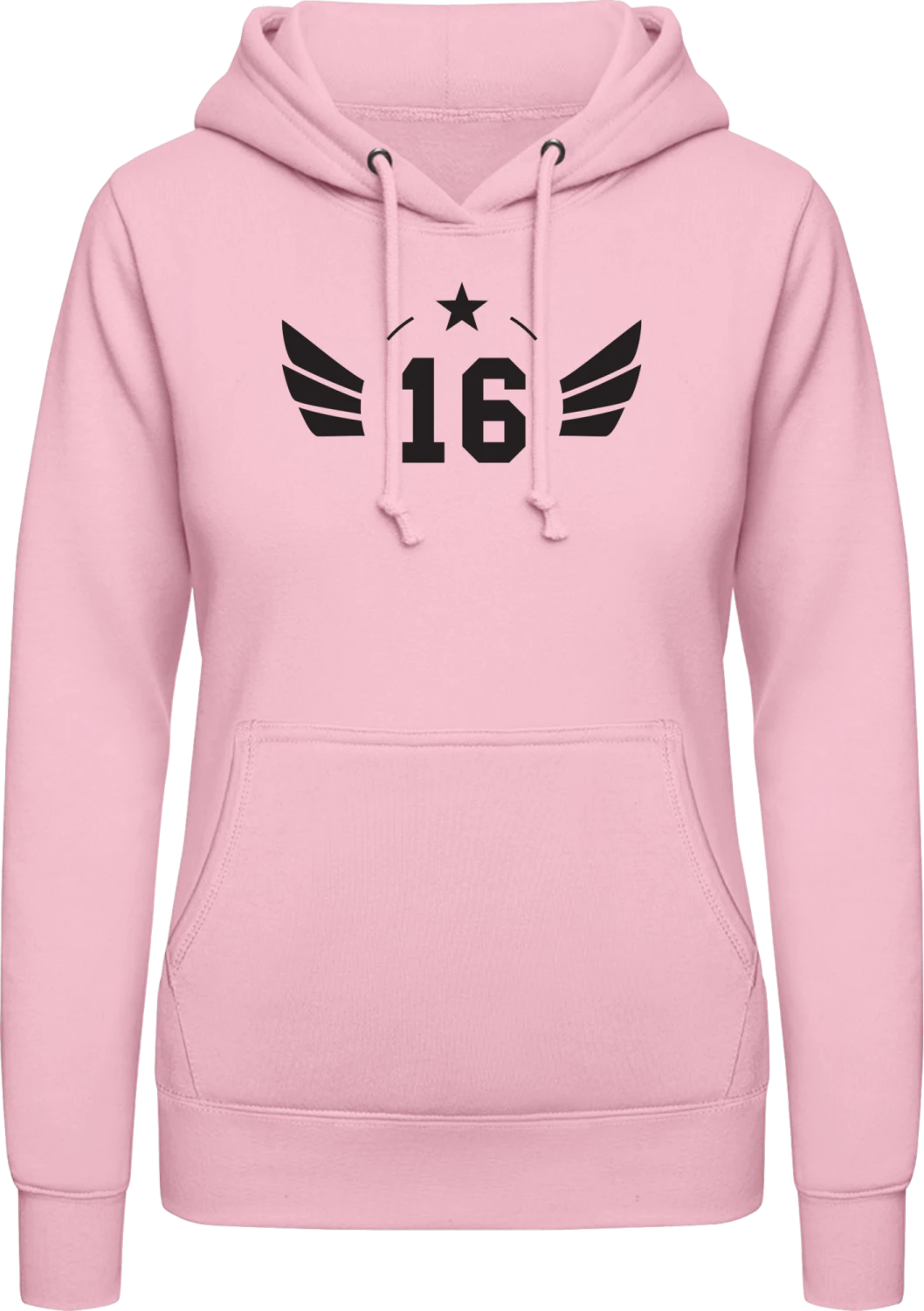 16 Years old - Baby pink AWDis ladies hoodie - Front