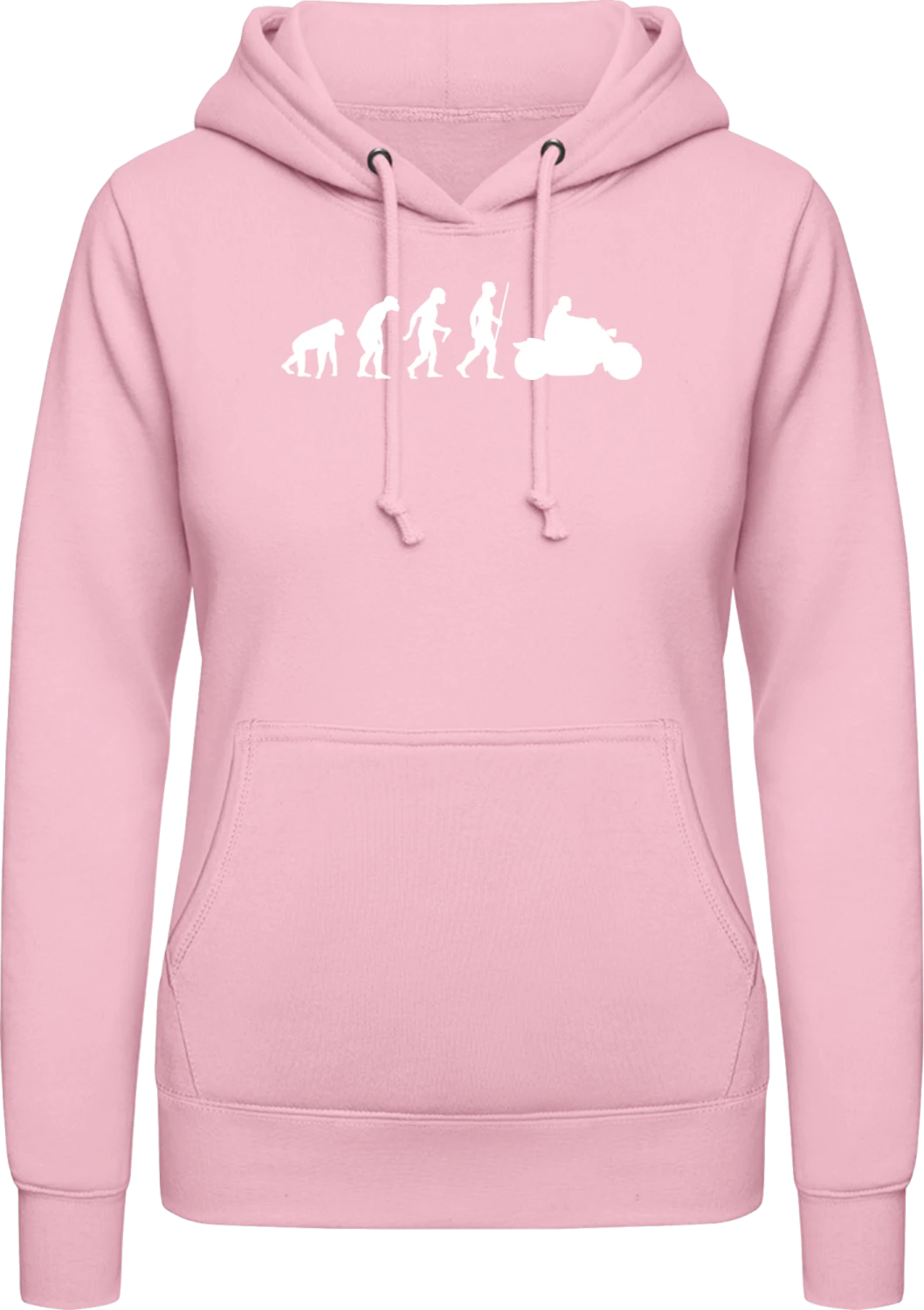 Motor Chopper Evolution - Baby pink AWDis ladies hoodie - Front