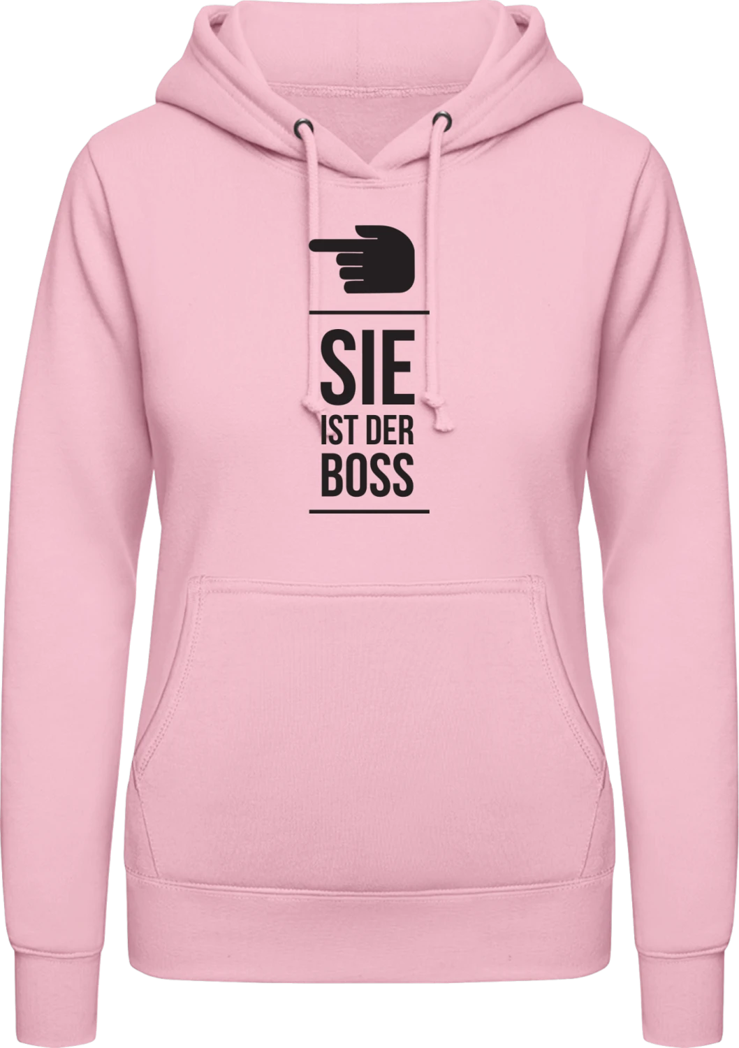 Sie ist der Boss - Baby pink AWDis ladies hoodie - Front