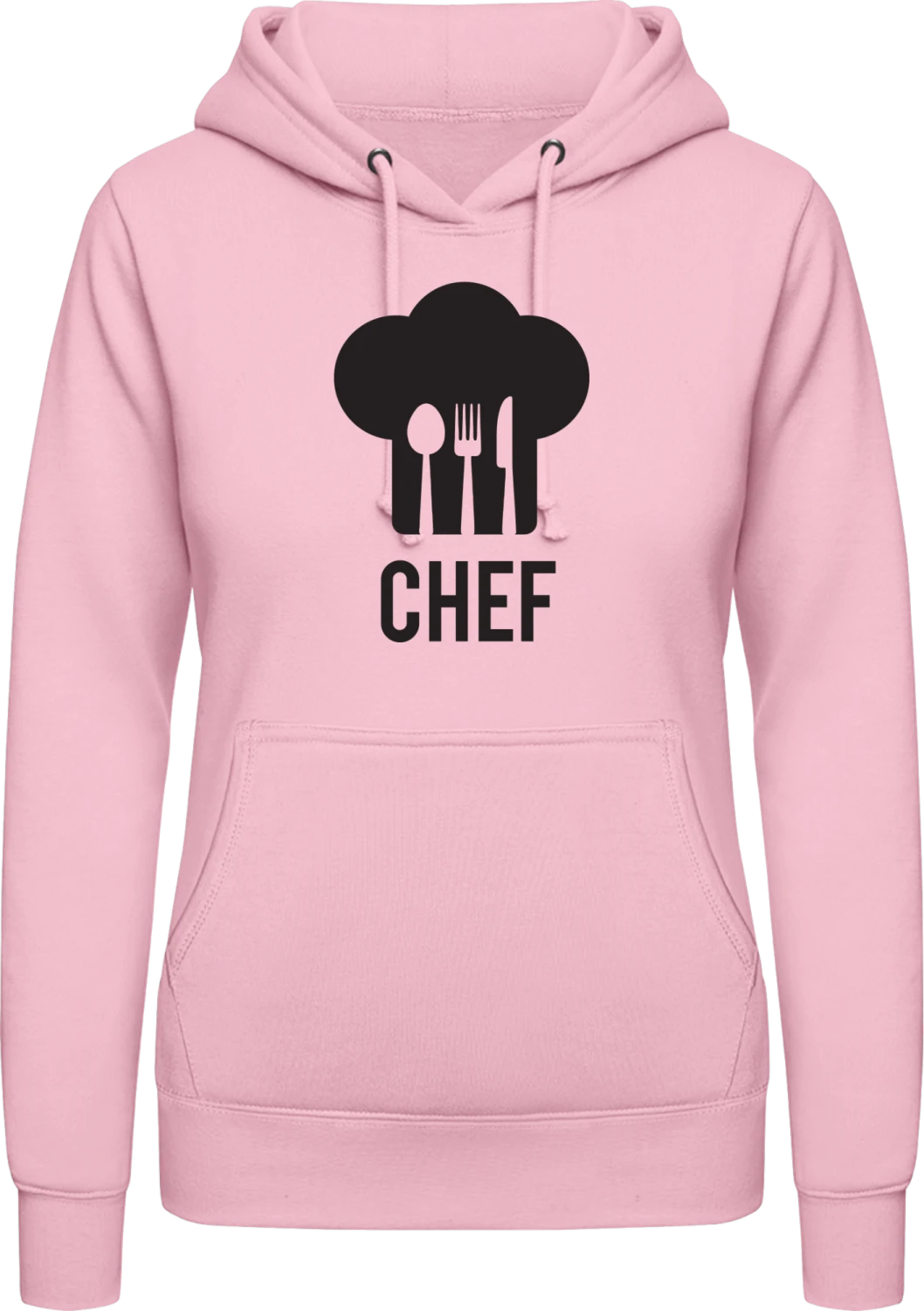 Chef's hat - Baby pink AWDis ladies hoodie - Front