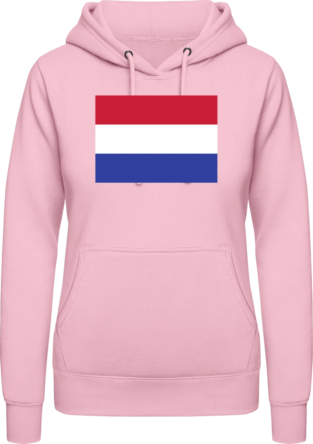 Netherlands Flag - Baby pink AWDis ladies hoodie - Front