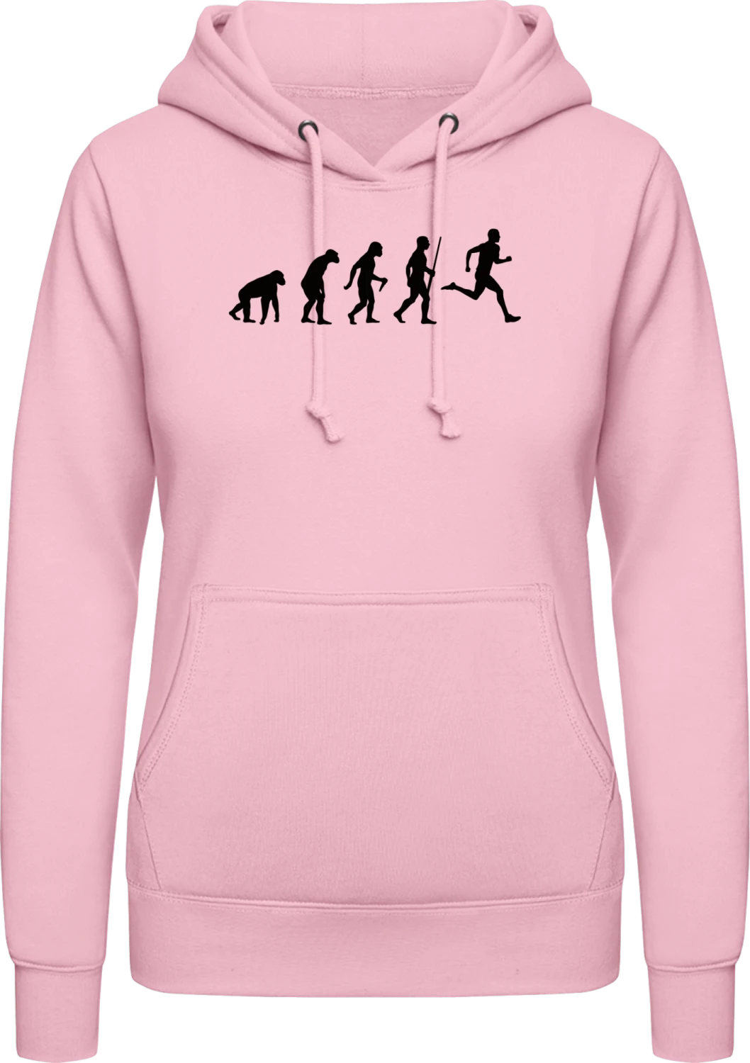 Runner Evolution - Baby pink AWDis ladies hoodie - Front