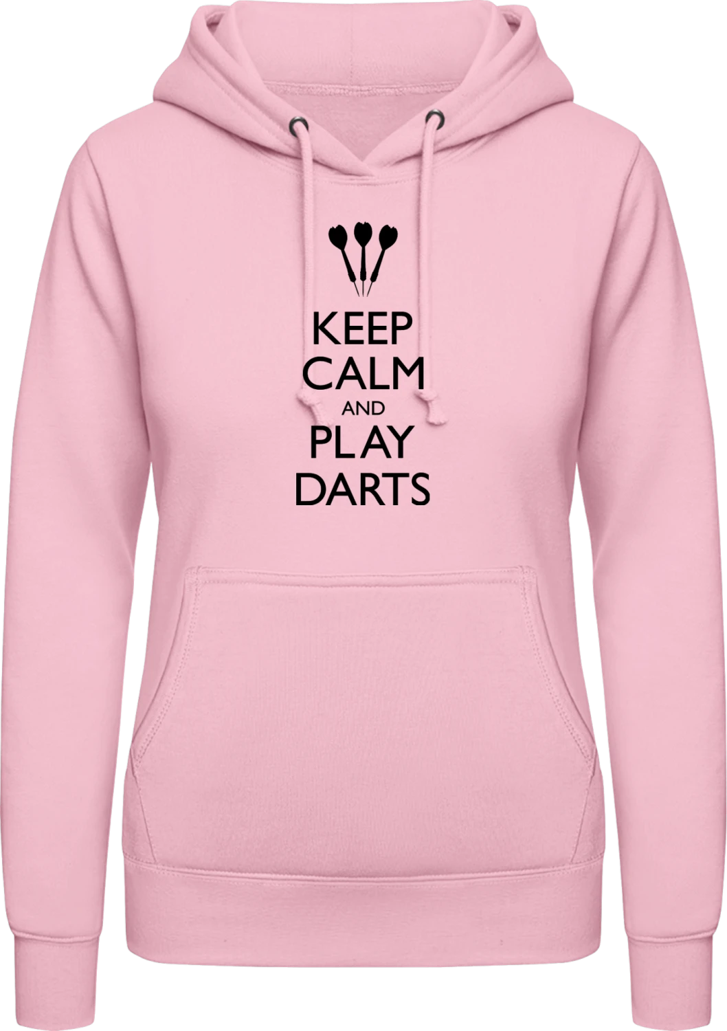 Keep Calm and Play Darts - Baby pink AWDis ladies hoodie - Front