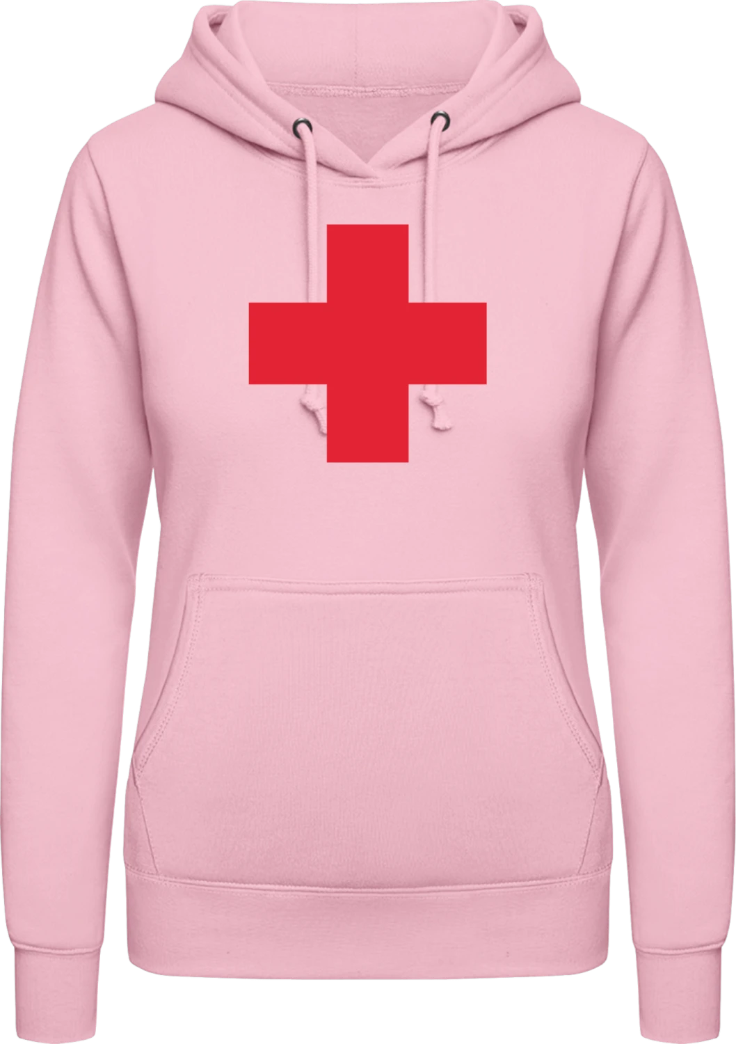 Schweizer Kreuz - Baby pink AWDis ladies hoodie - Front