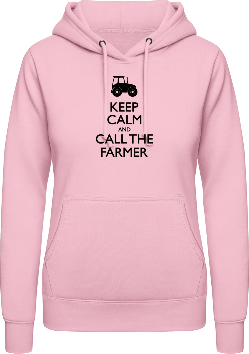 Keep Calm And Call The Farmer - Baby pink AWDis ladies hoodie - Front