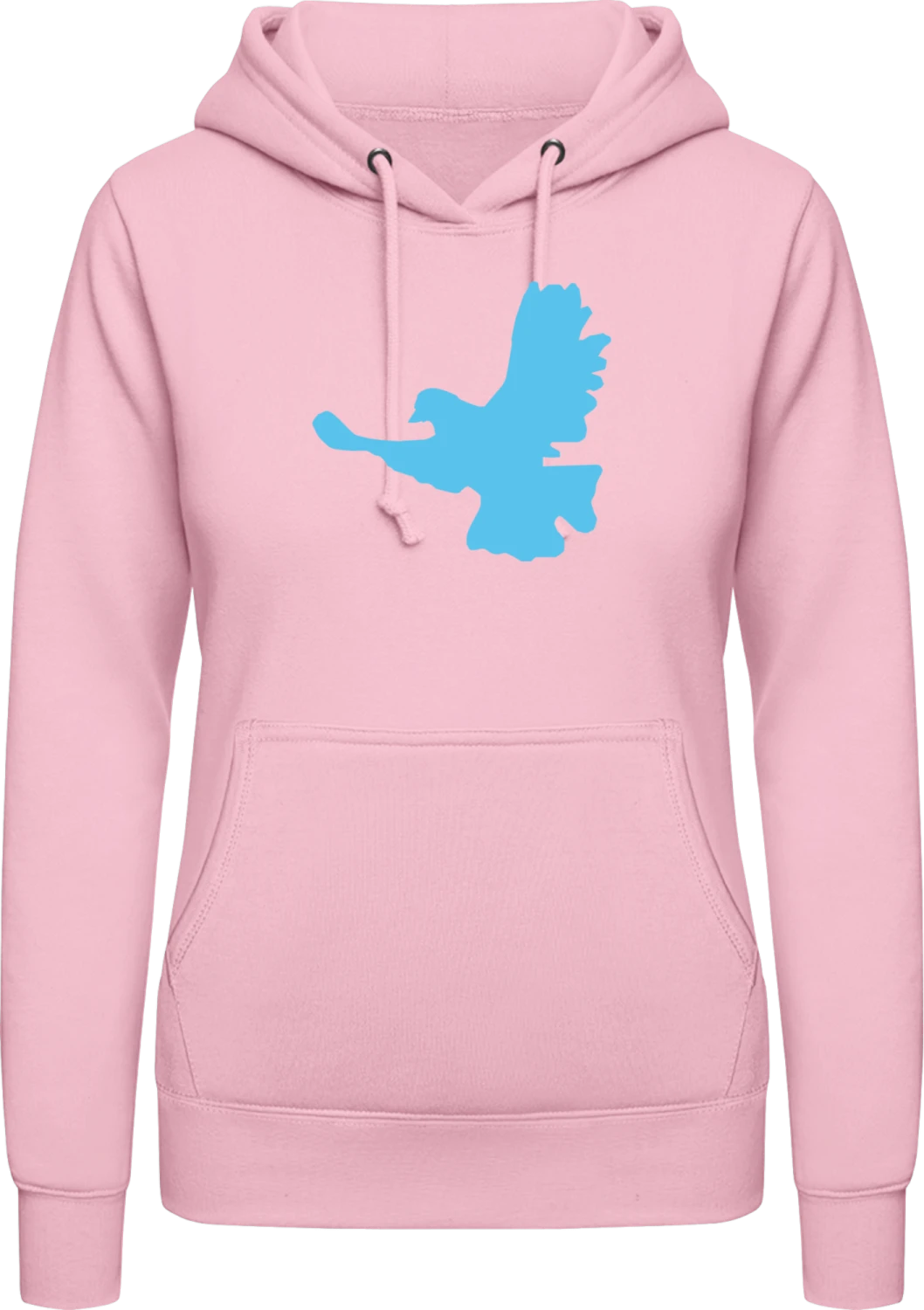 Friedenstaube - Baby pink AWDis ladies hoodie - Front