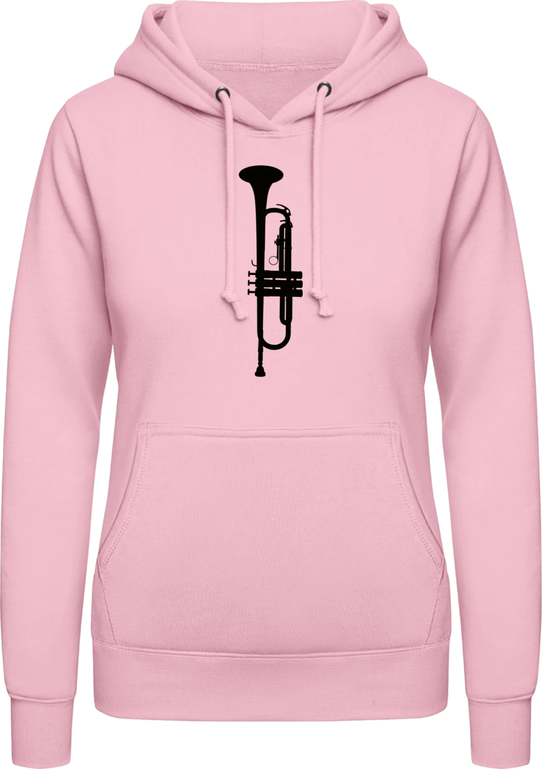 Trompete - Baby pink AWDis ladies hoodie - Front