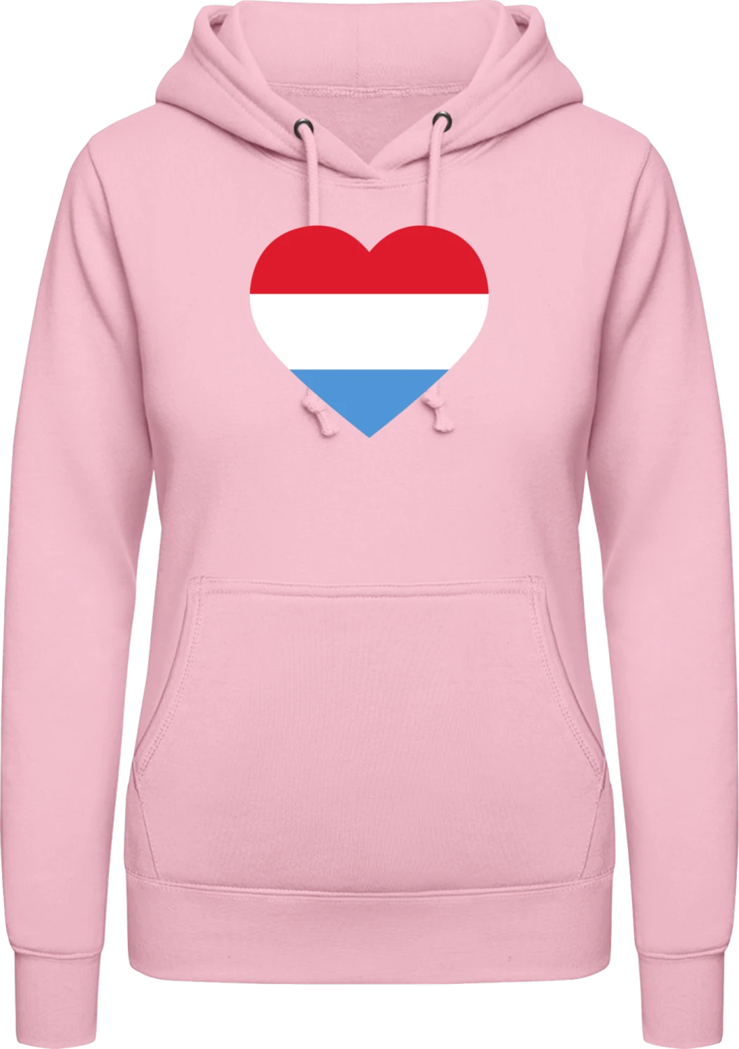 Netherlands Heart Flag - Baby pink AWDis ladies hoodie - Front