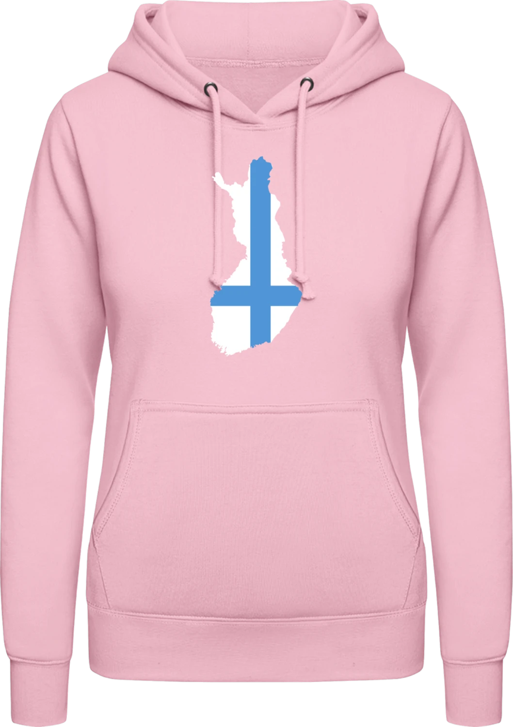 Finnland Karte - Baby pink AWDis ladies hoodie - Front