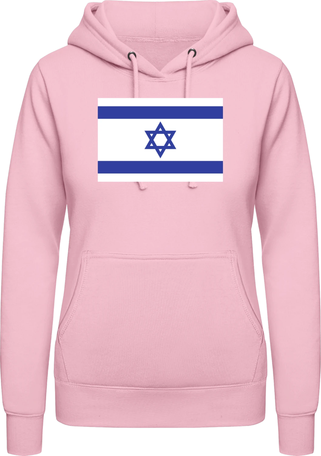 Israel Flag - Baby pink AWDis ladies hoodie - Front