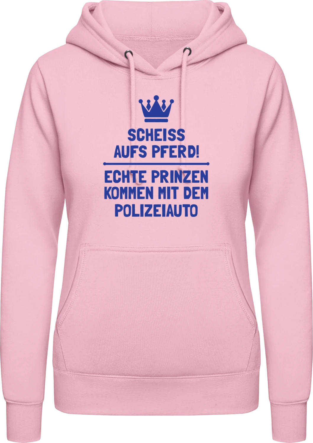 Echte Prinzen kommen mit dem Polizeiauto - Baby pink AWDis ladies hoodie - Front