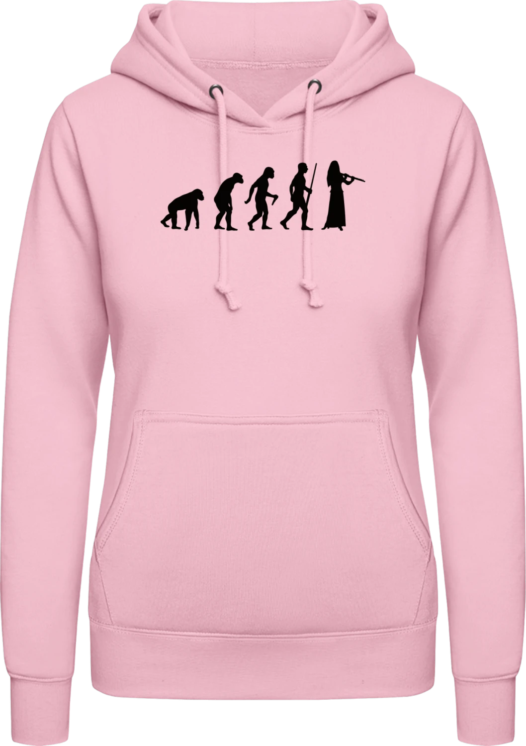 Flute Evolution Female - Baby pink AWDis ladies hoodie - Front