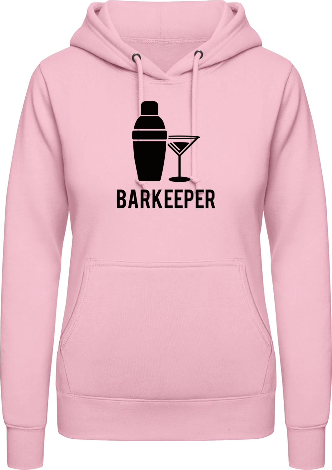 Barkeeper - Baby pink AWDis ladies hoodie - Front