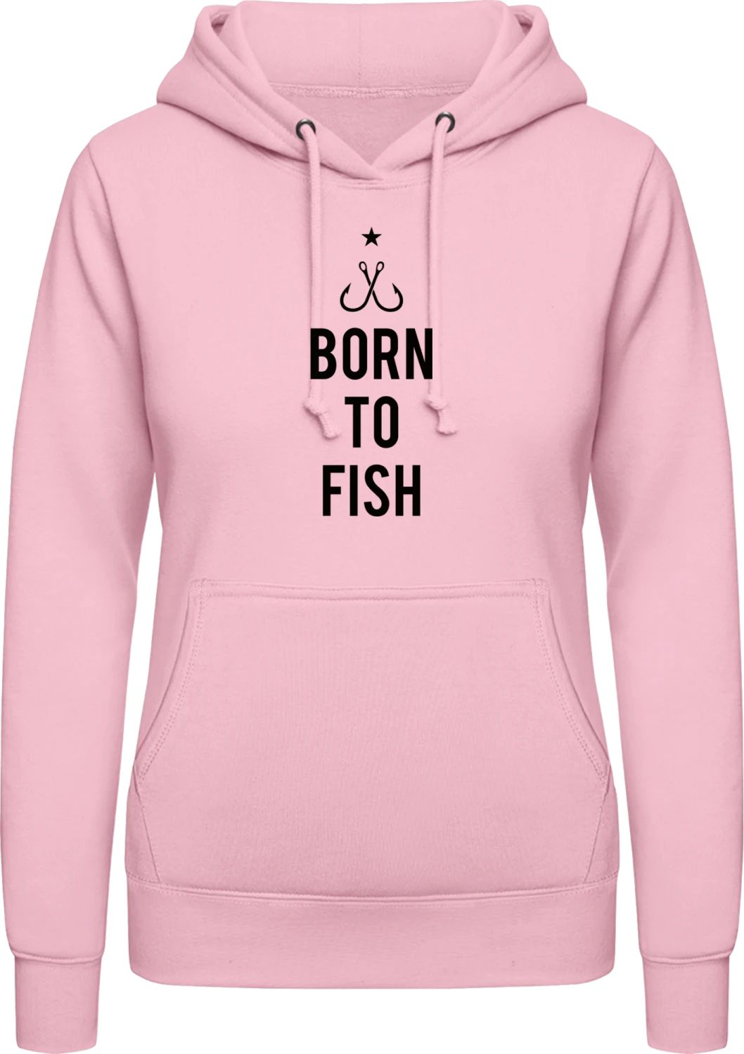 Born To Fish Simple - Baby pink AWDis ladies hoodie - Front