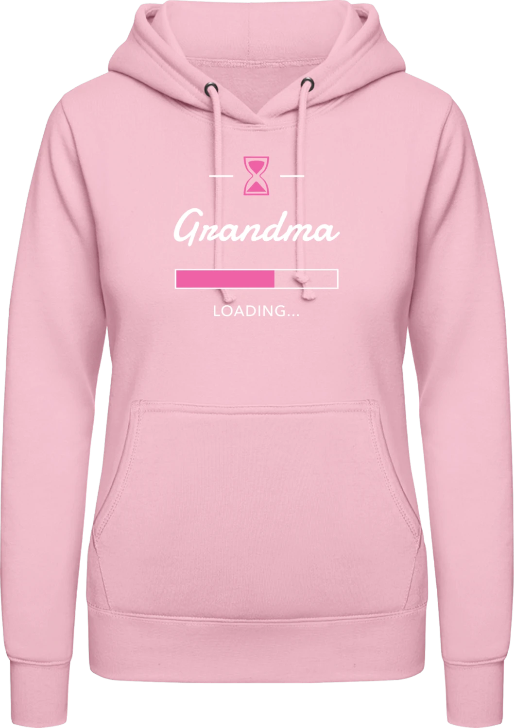 Grandma loading - Baby pink AWDis ladies hoodie - Front