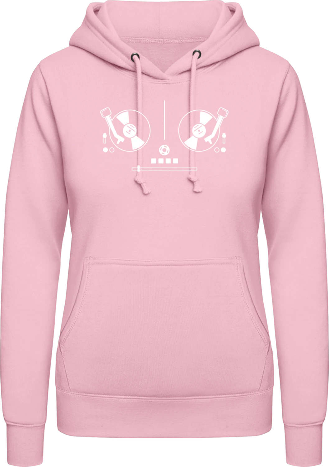 DJ Turntable Mix - Baby pink AWDis ladies hoodie - Front