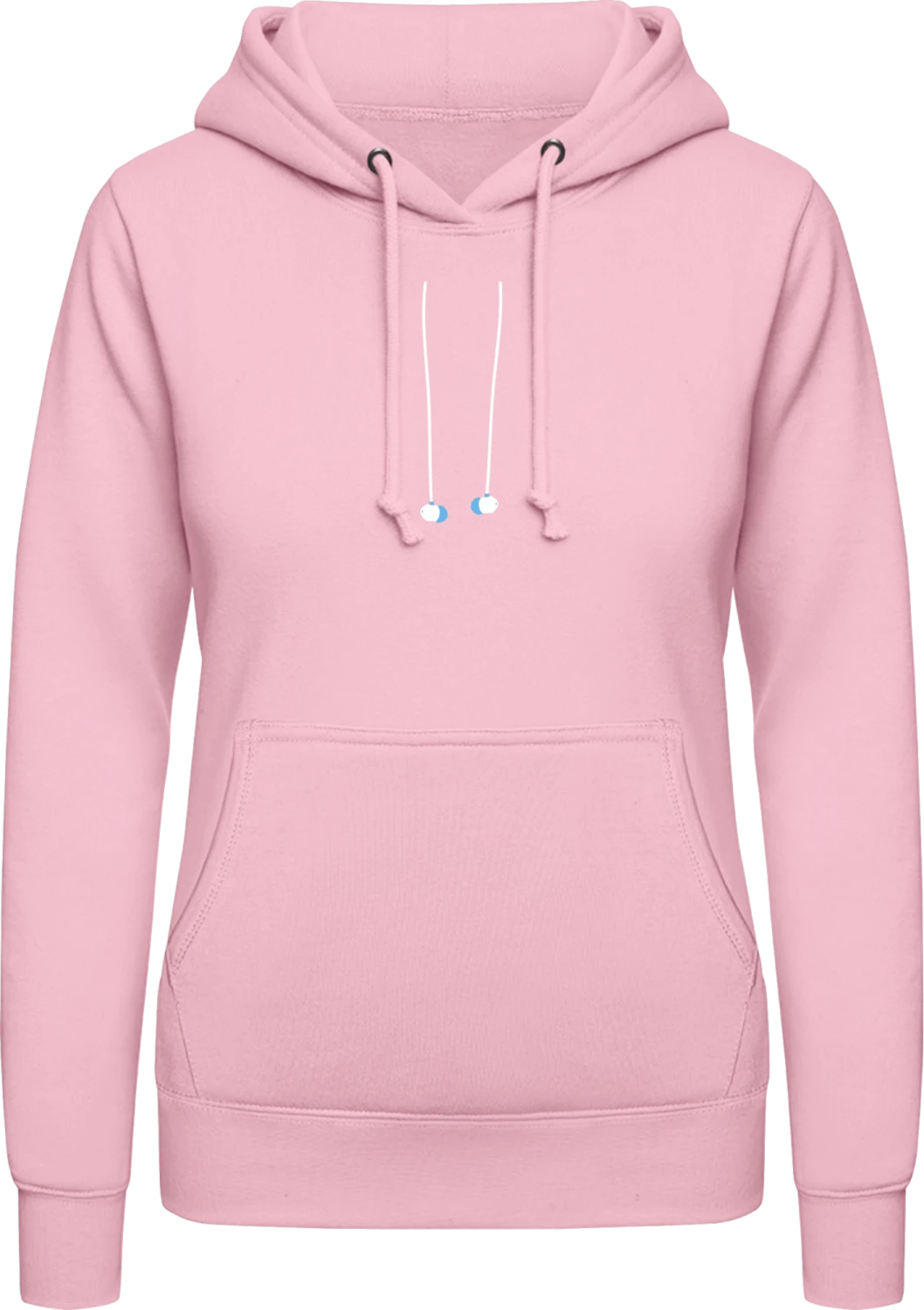 Musik Ohrstöpsel - Baby pink AWDis ladies hoodie - Front