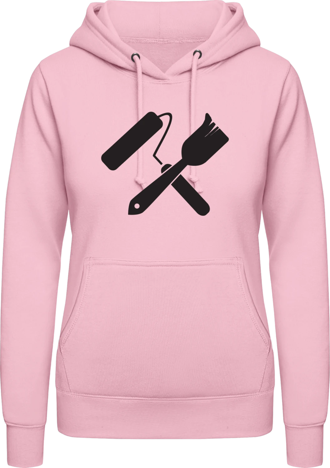 Painter Tols Crossed - Baby pink AWDis ladies hoodie - Front