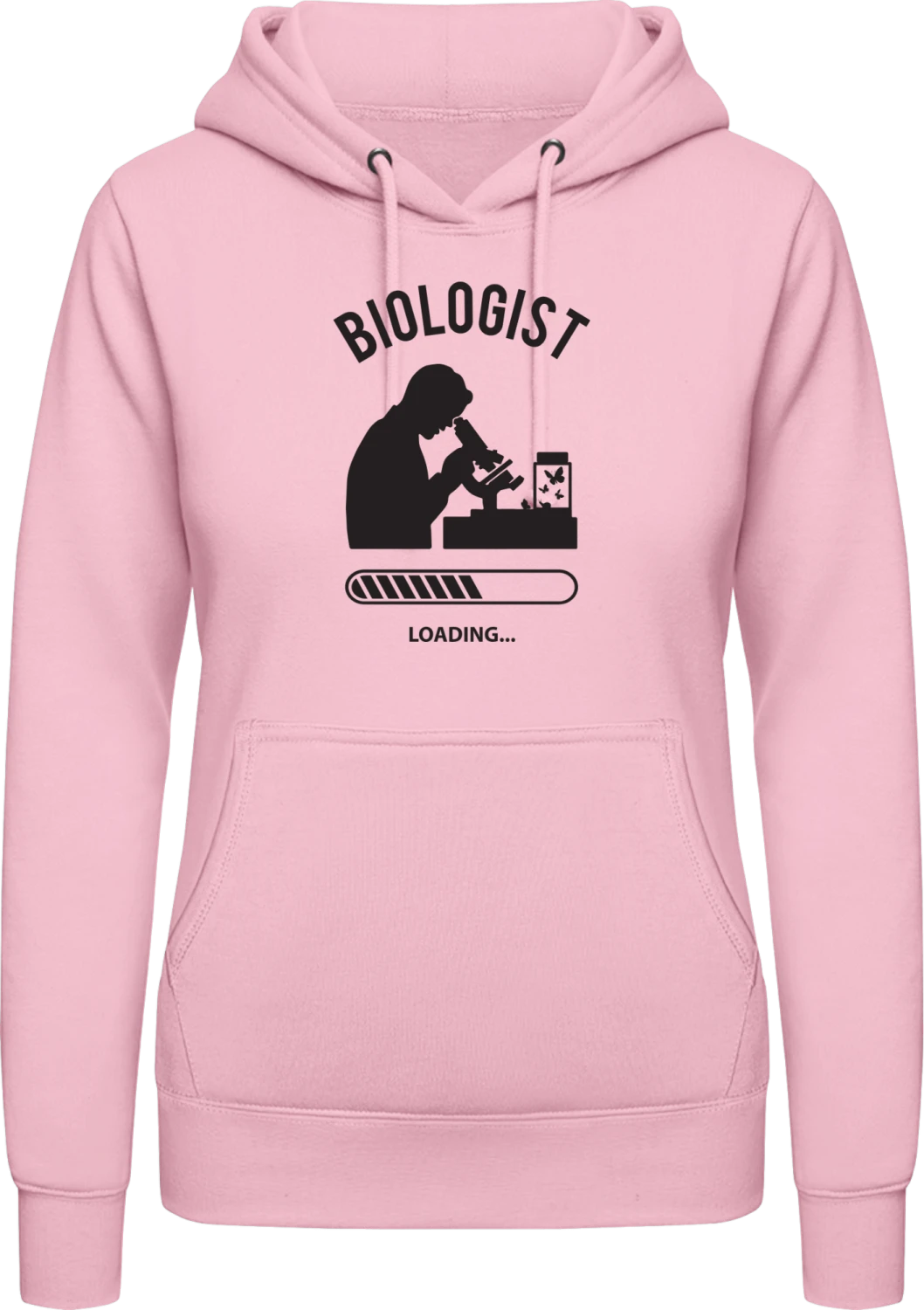 Biologist Loading - Baby pink AWDis ladies hoodie - Front