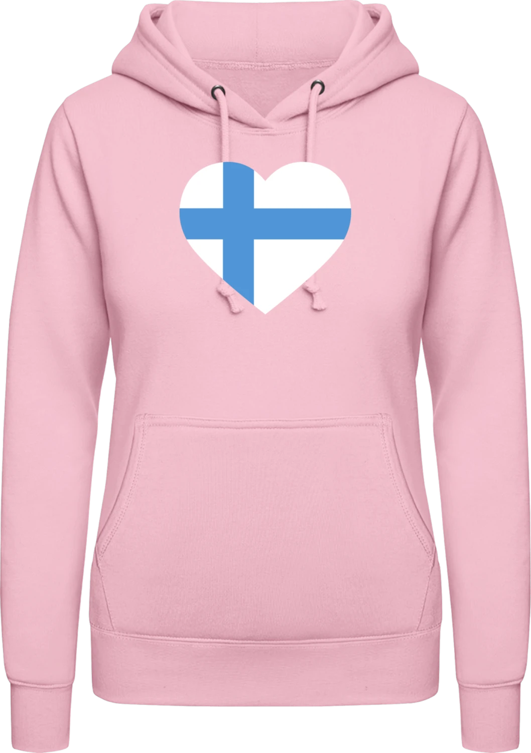 Finnland Herz - Baby pink AWDis ladies hoodie - Front