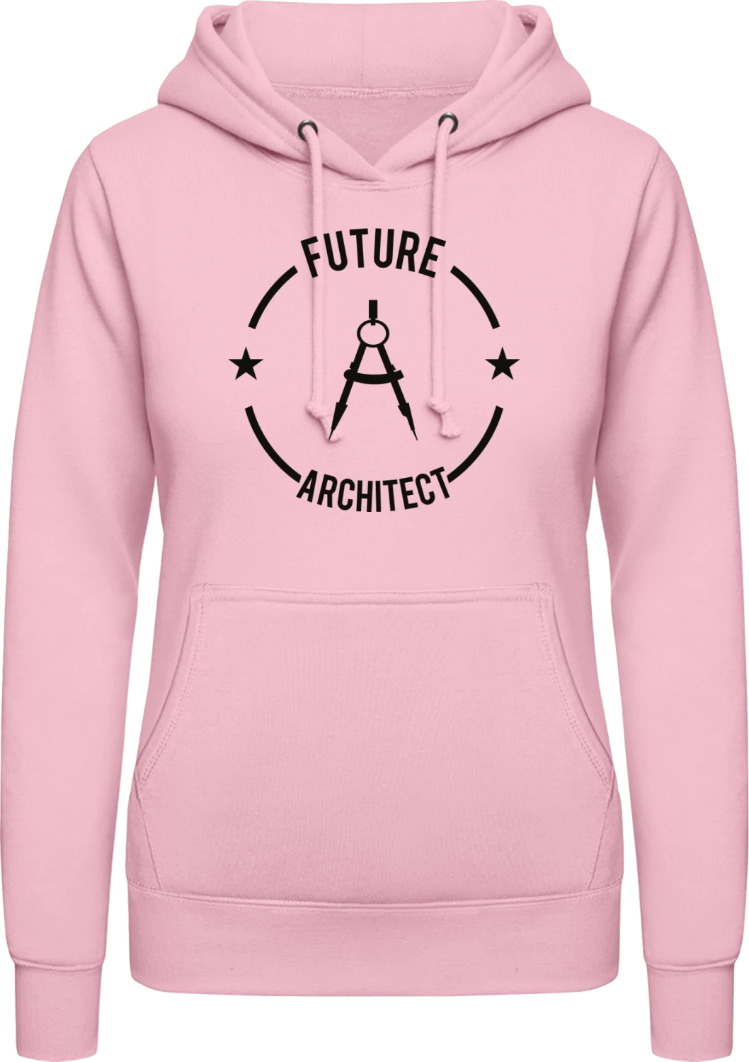 Future Architect - Baby pink AWDis ladies hoodie - Front