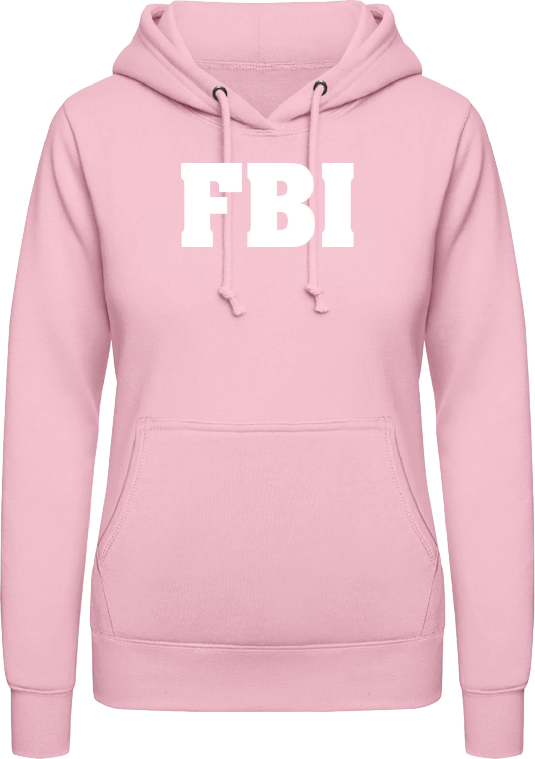 FBI Agent - Baby pink AWDis ladies hoodie - Front