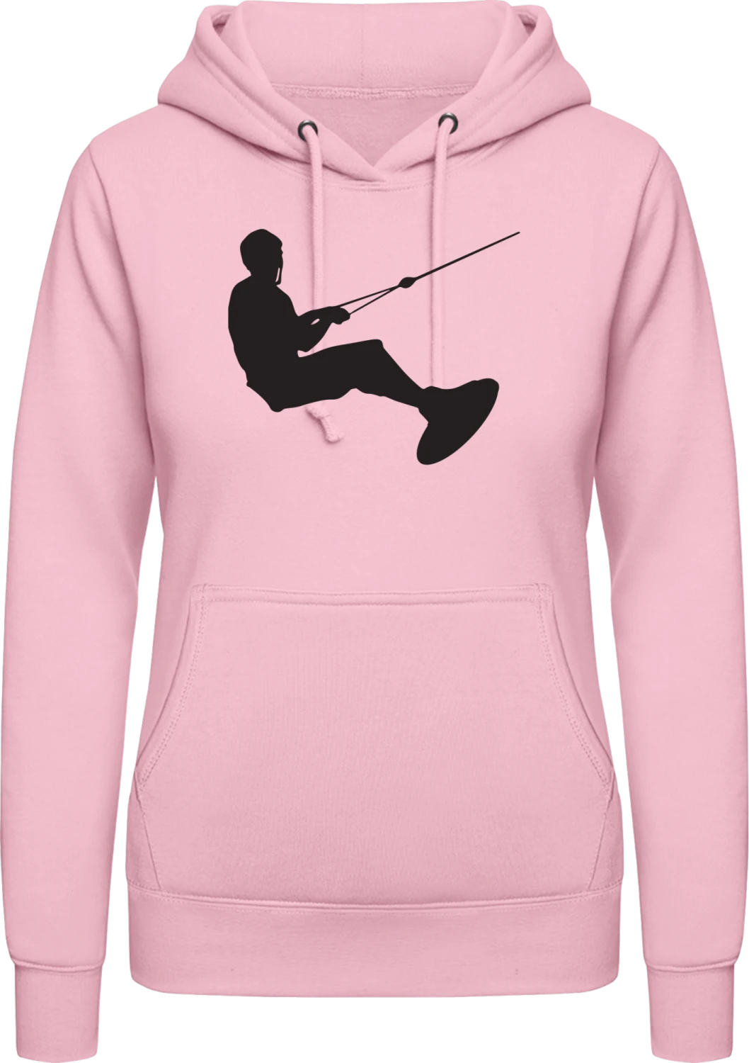 Kite Surfer - Baby pink AWDis ladies hoodie - Front