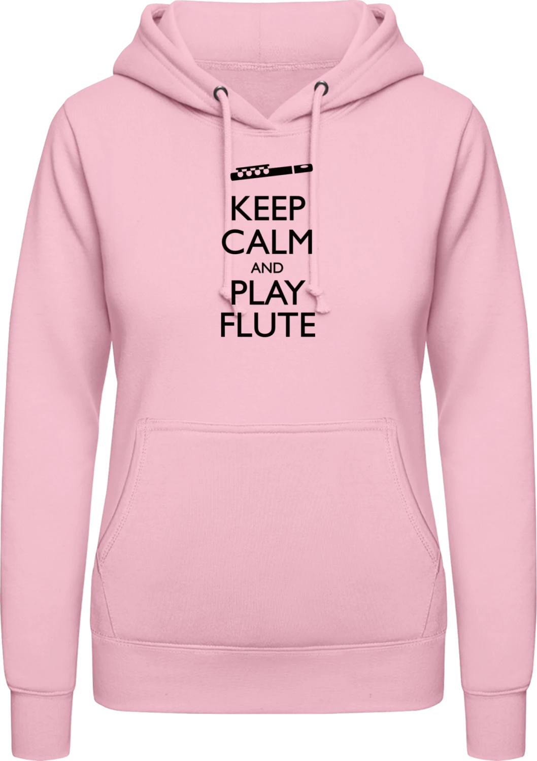 Keep Calm And Play Flute - Baby pink AWDis ladies hoodie - Front