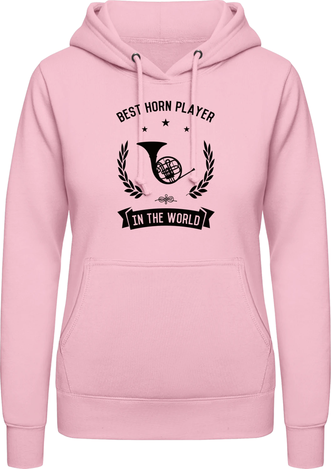 Best Horn Player In The World - Baby pink AWDis ladies hoodie - Front