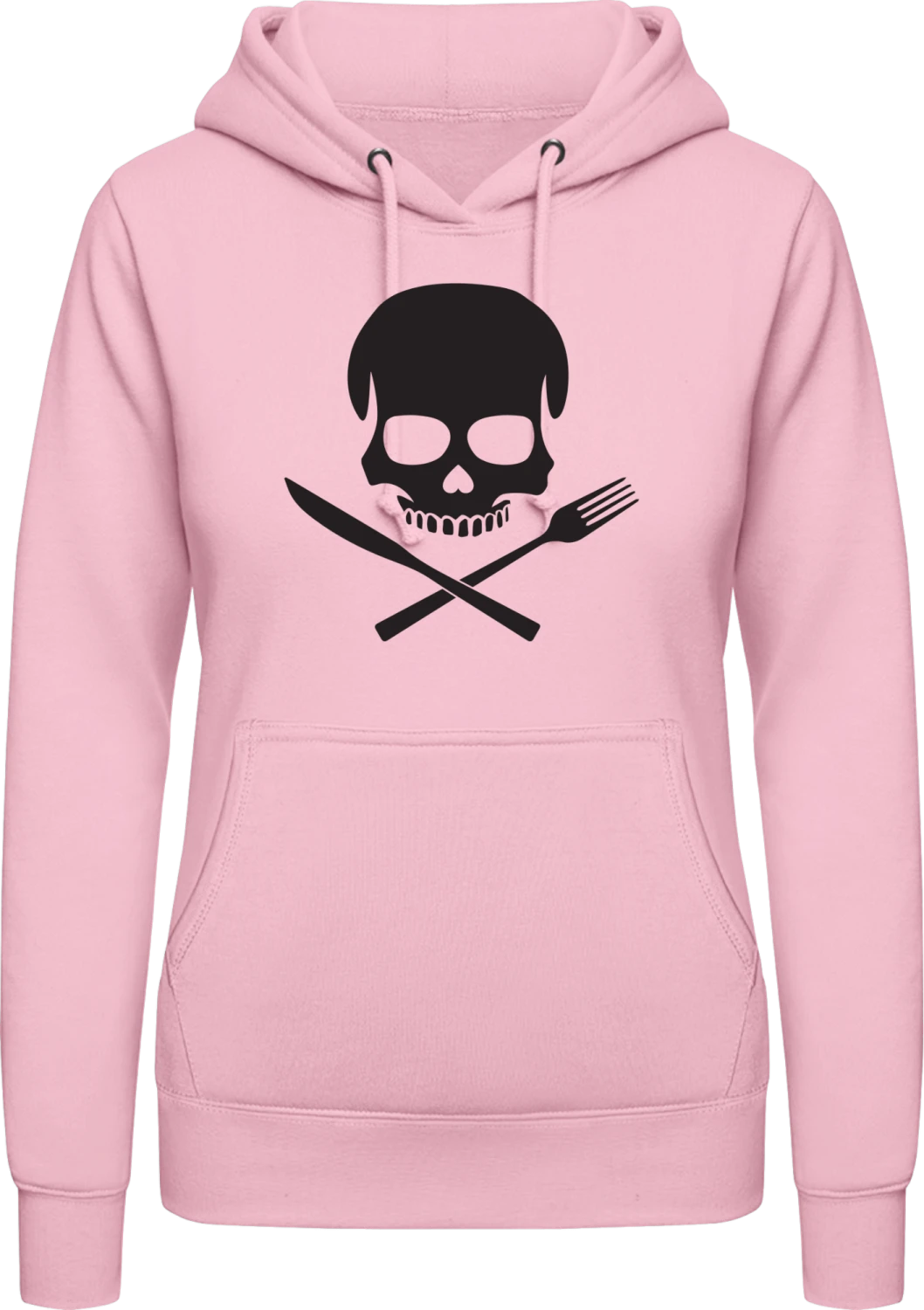 Kitchen Skull - Baby pink AWDis ladies hoodie - Front