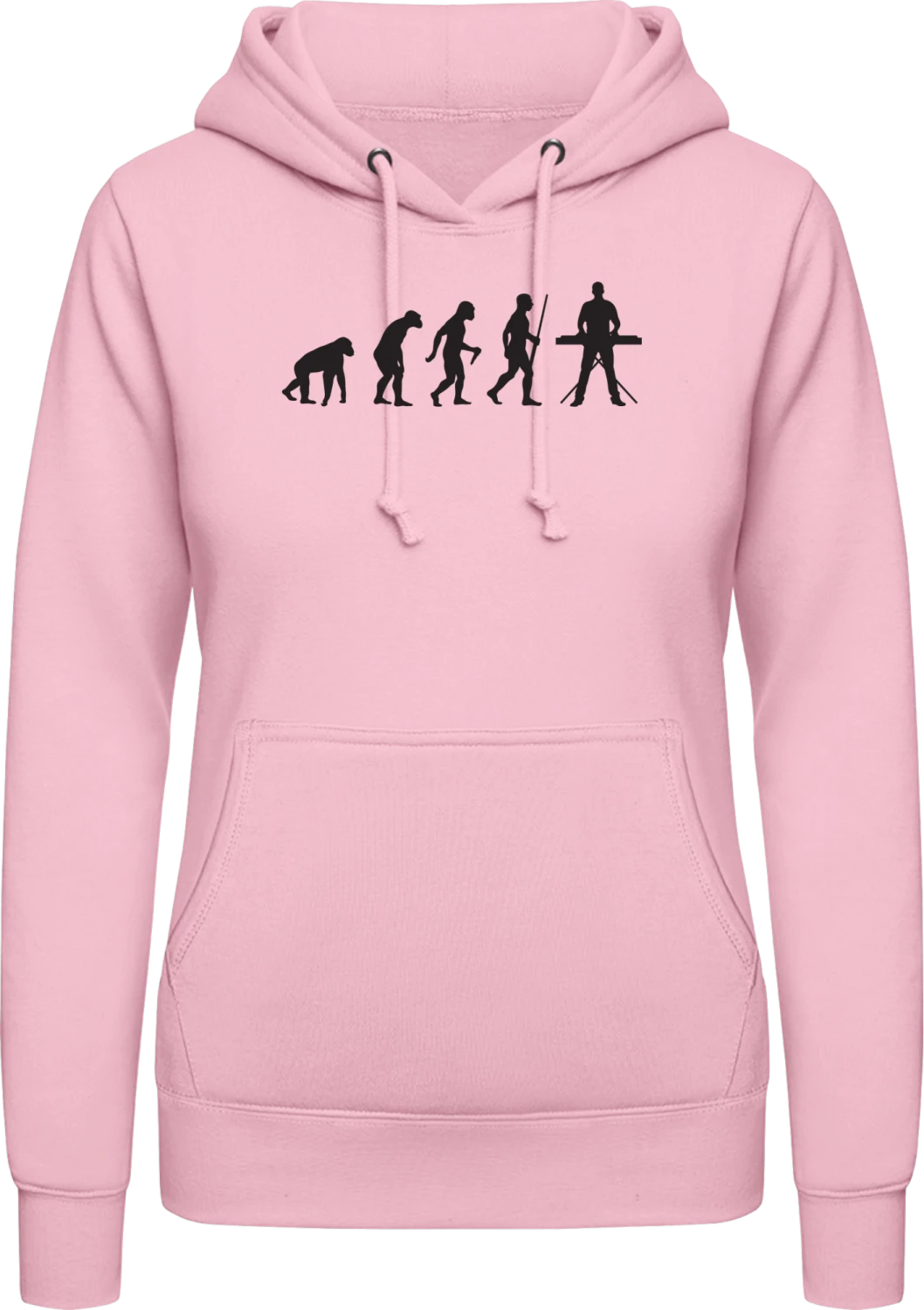 Keyboarder Evolution - Baby pink AWDis ladies hoodie - Front