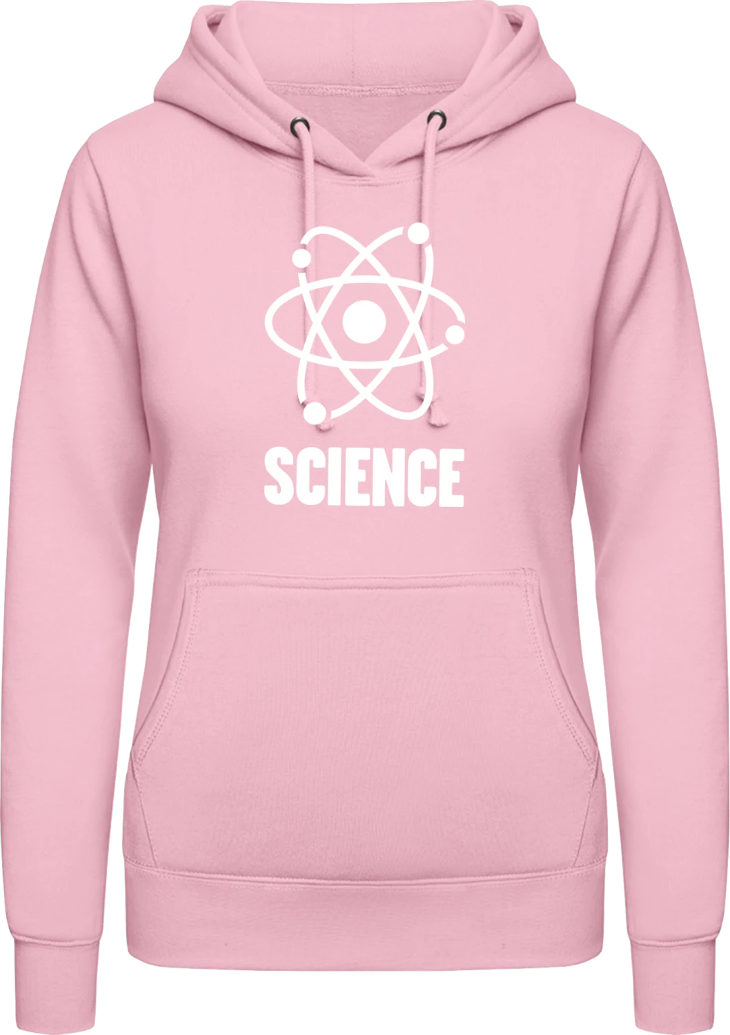 Science - Baby pink AWDis ladies hoodie - Front