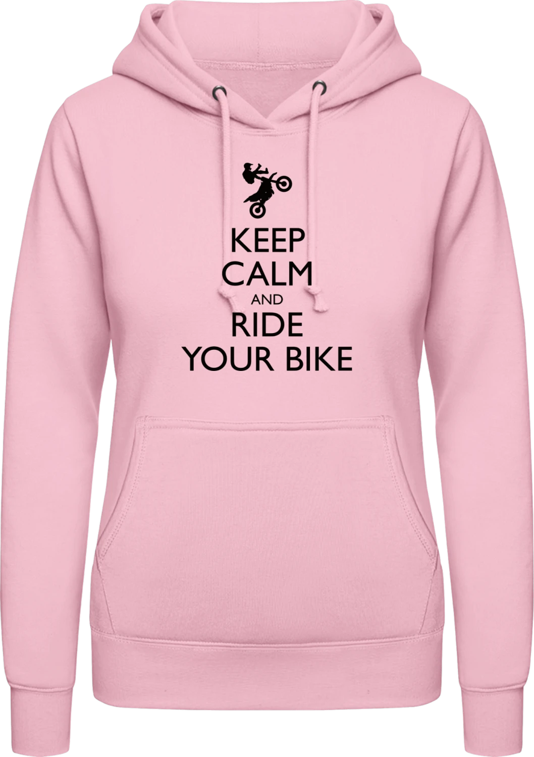 Ride Your Bike Motocross - Baby pink AWDis ladies hoodie - Front