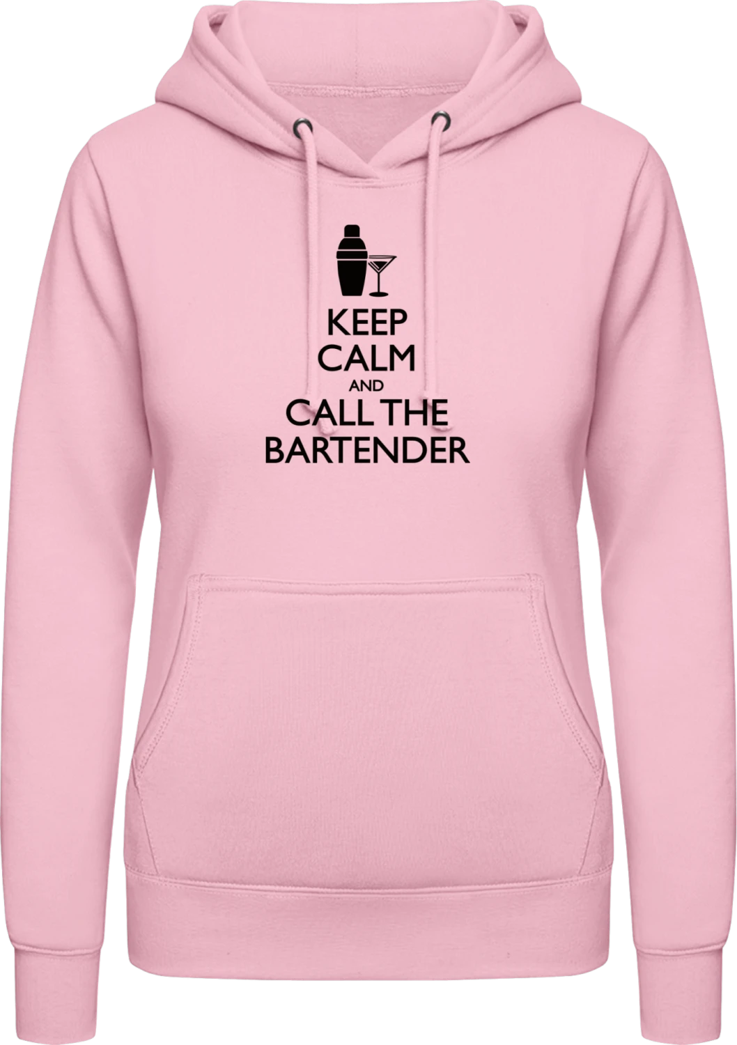 Keep Calm And Call The Bartender - Baby pink AWDis ladies hoodie - Front