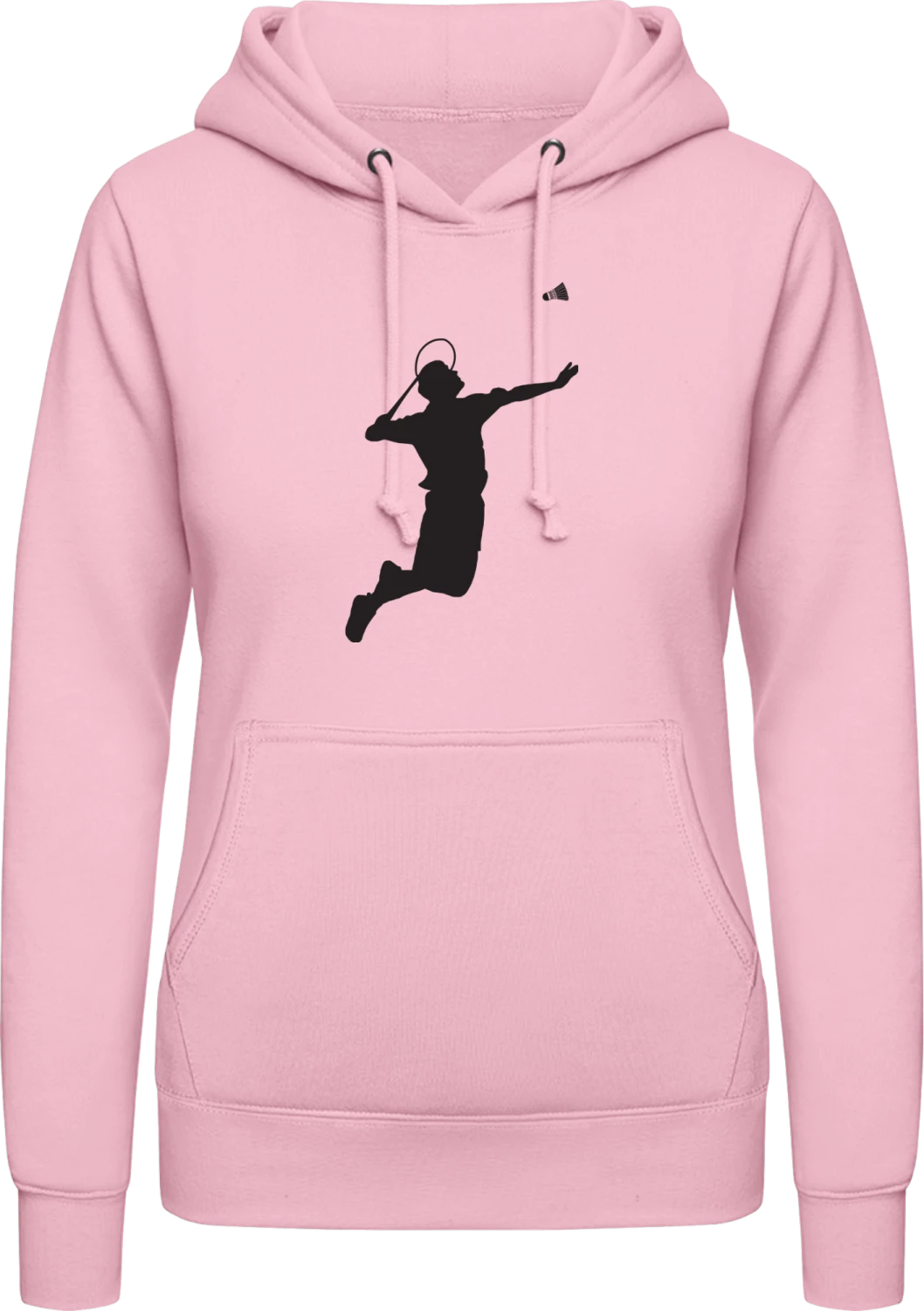 Badminton Player - Baby pink AWDis ladies hoodie - Front