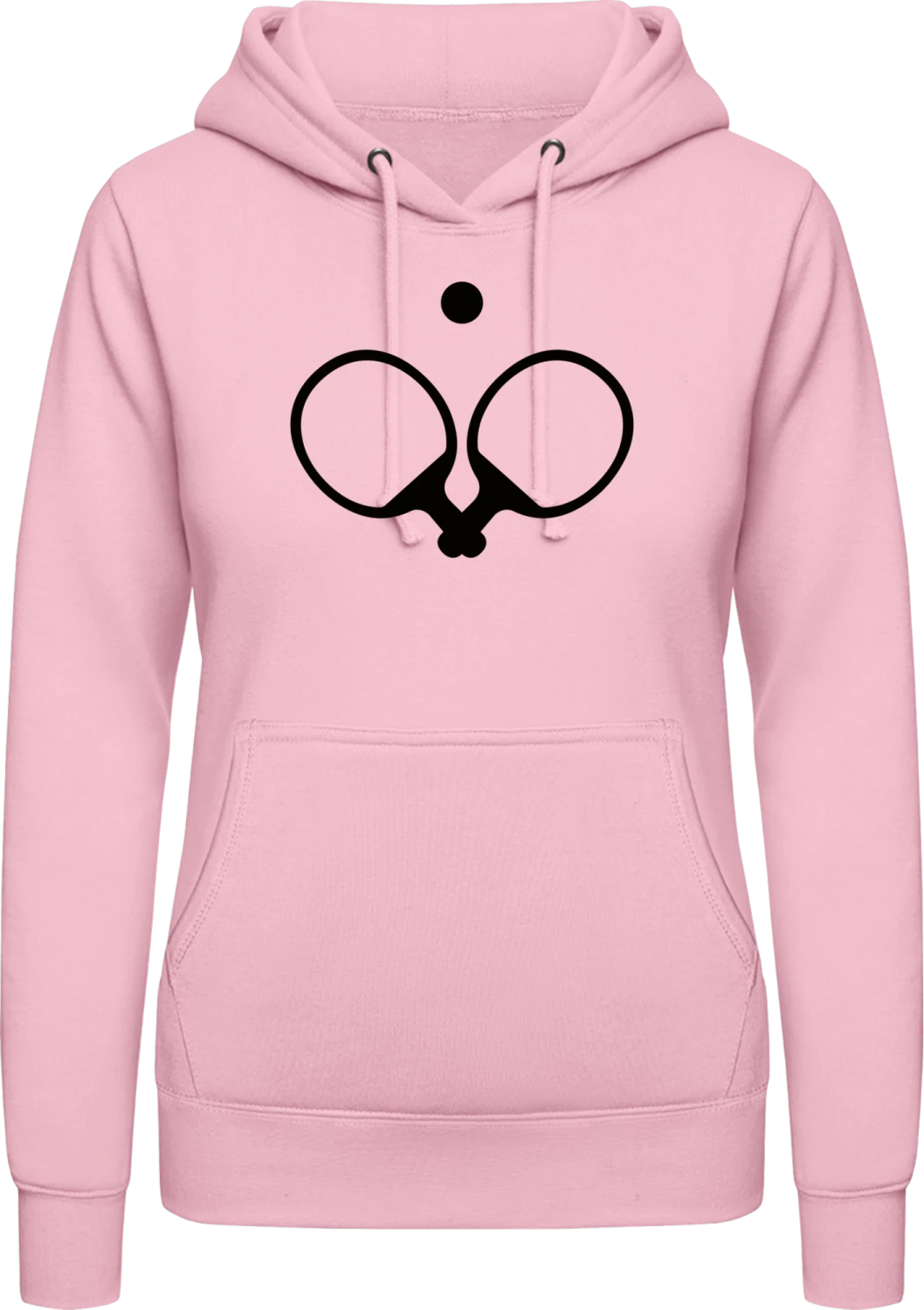 Table Tennis Equipment - Baby pink AWDis ladies hoodie - Front