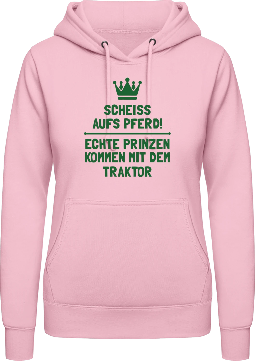 Echte Prinzen kommen mit dem Traktor - Baby pink AWDis ladies hoodie - Front