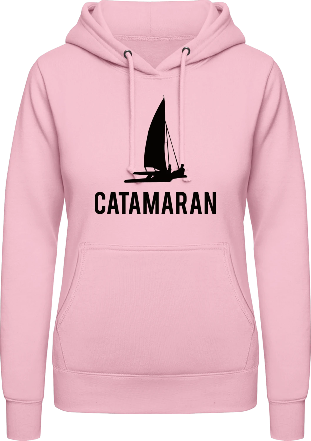 Catamaran - Baby pink AWDis ladies hoodie - Front