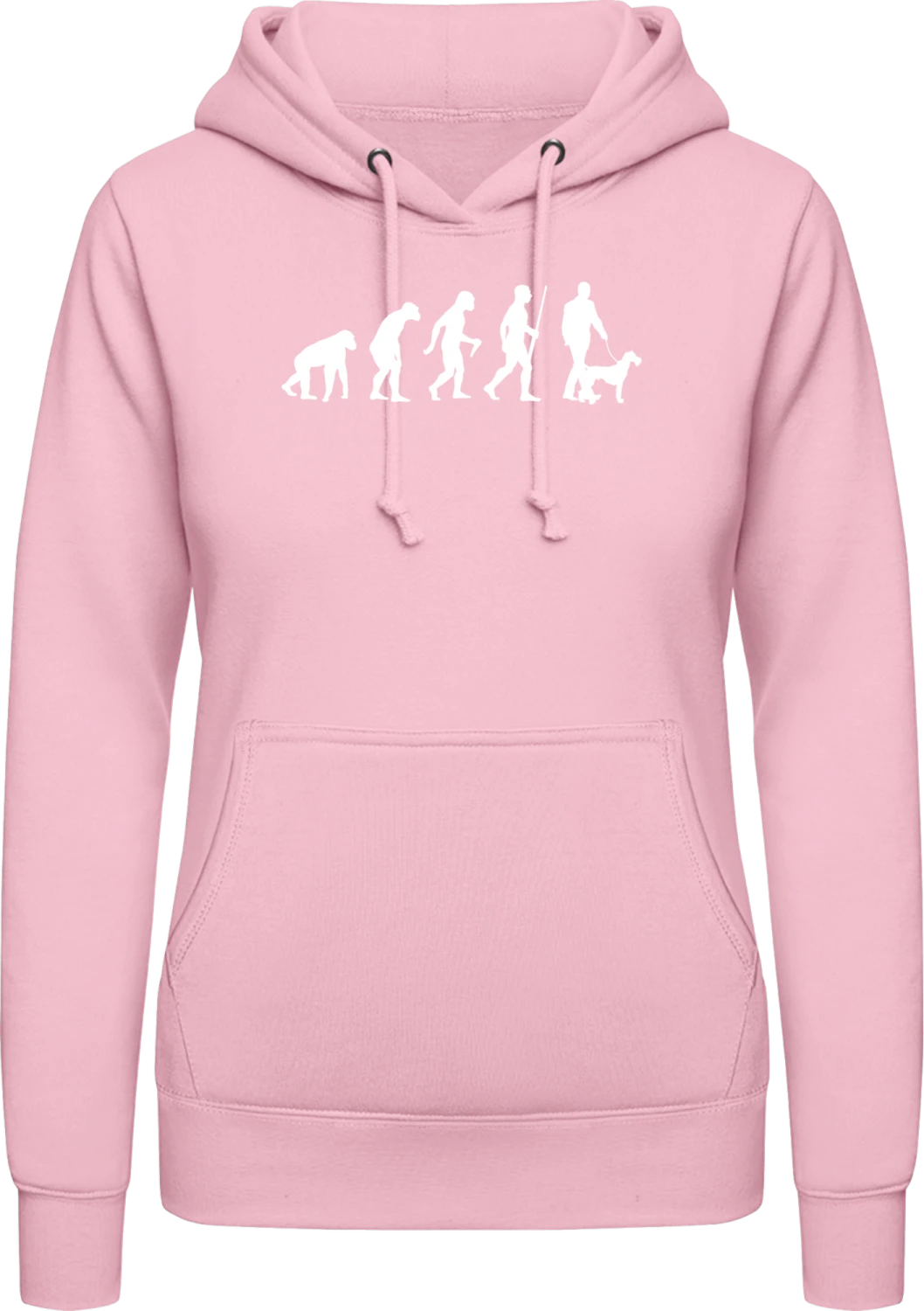 Gassi gehen Hund Evolution Humor - Baby pink AWDis ladies hoodie - Front