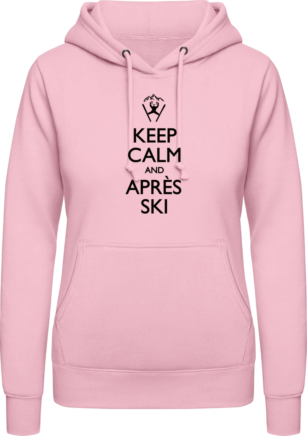 Keep Calm And Après Ski - Baby pink AWDis ladies hoodie - Front