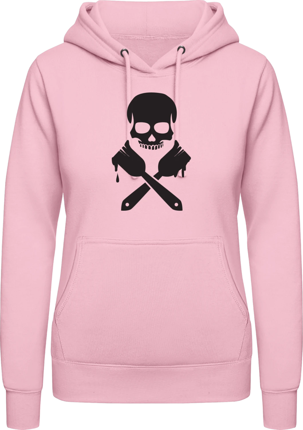 Maler Totenkopf - Baby pink AWDis ladies hoodie - Front