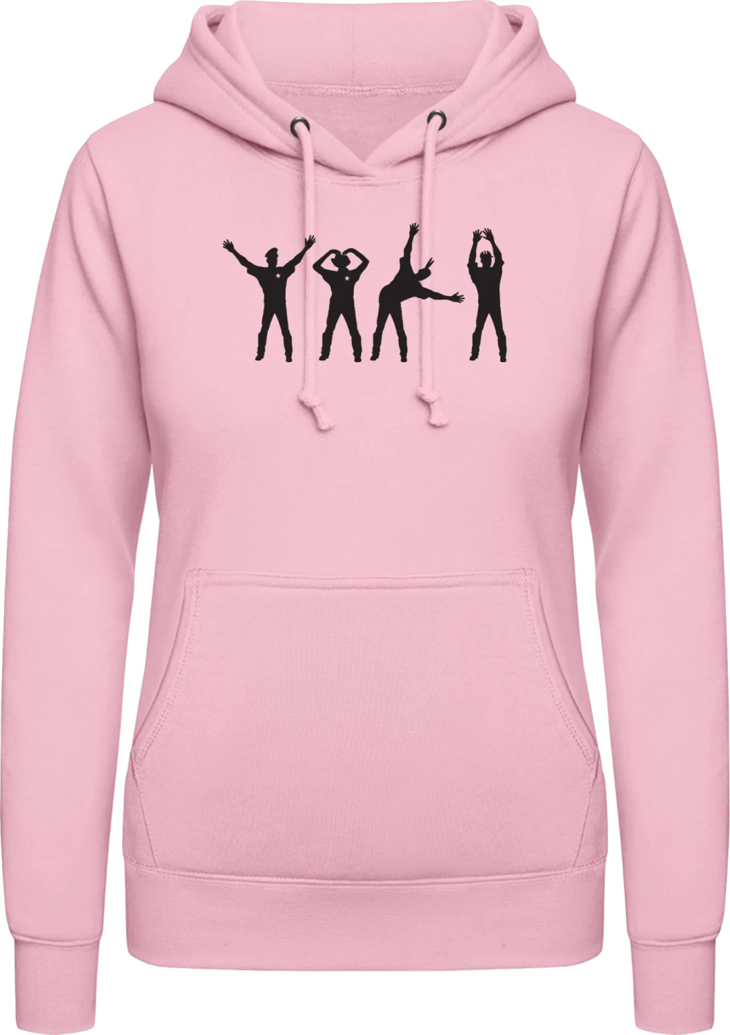 YMCA - Baby pink AWDis ladies hoodie - Front