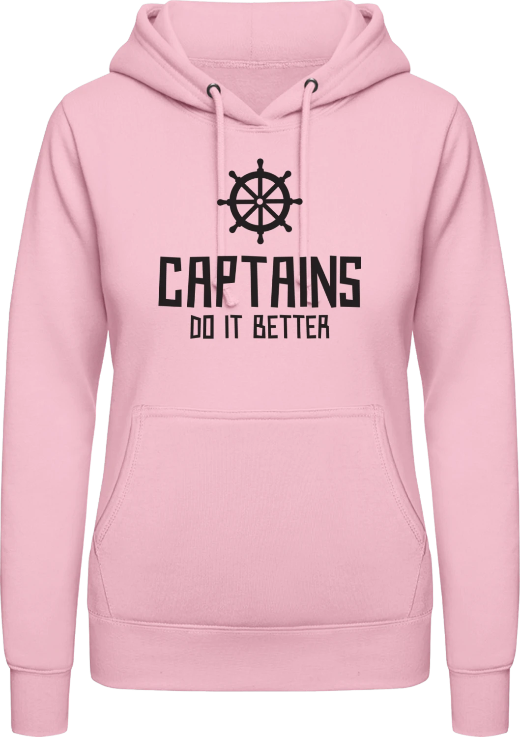 Captains Do It Better - Baby pink AWDis ladies hoodie - Front