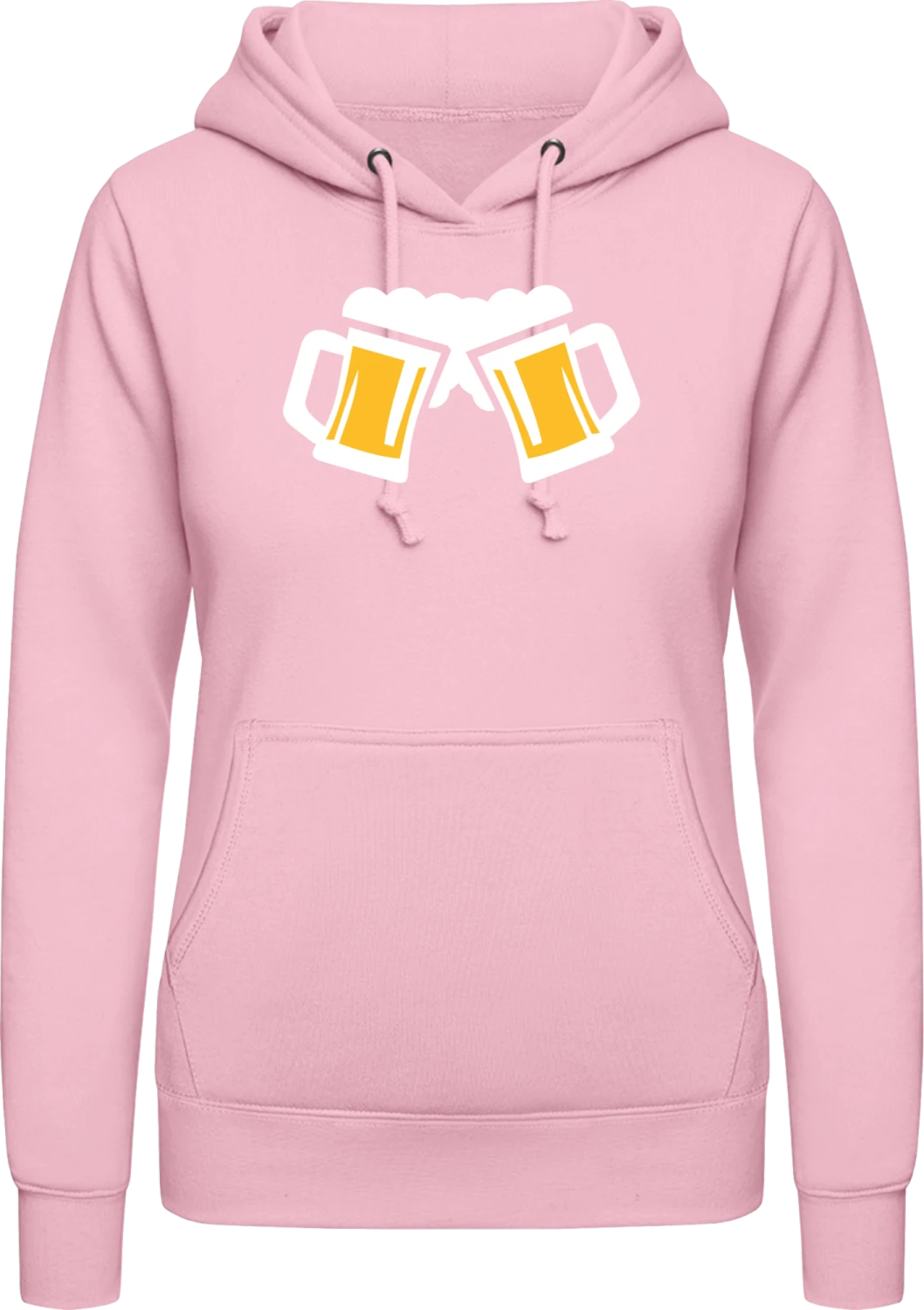 Beer Cheers - Baby pink AWDis ladies hoodie - Front