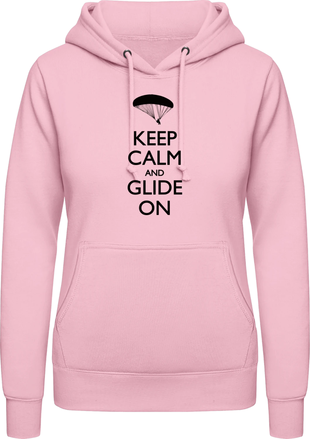 Keep Calm And Glide On - Baby pink AWDis ladies hoodie - Front