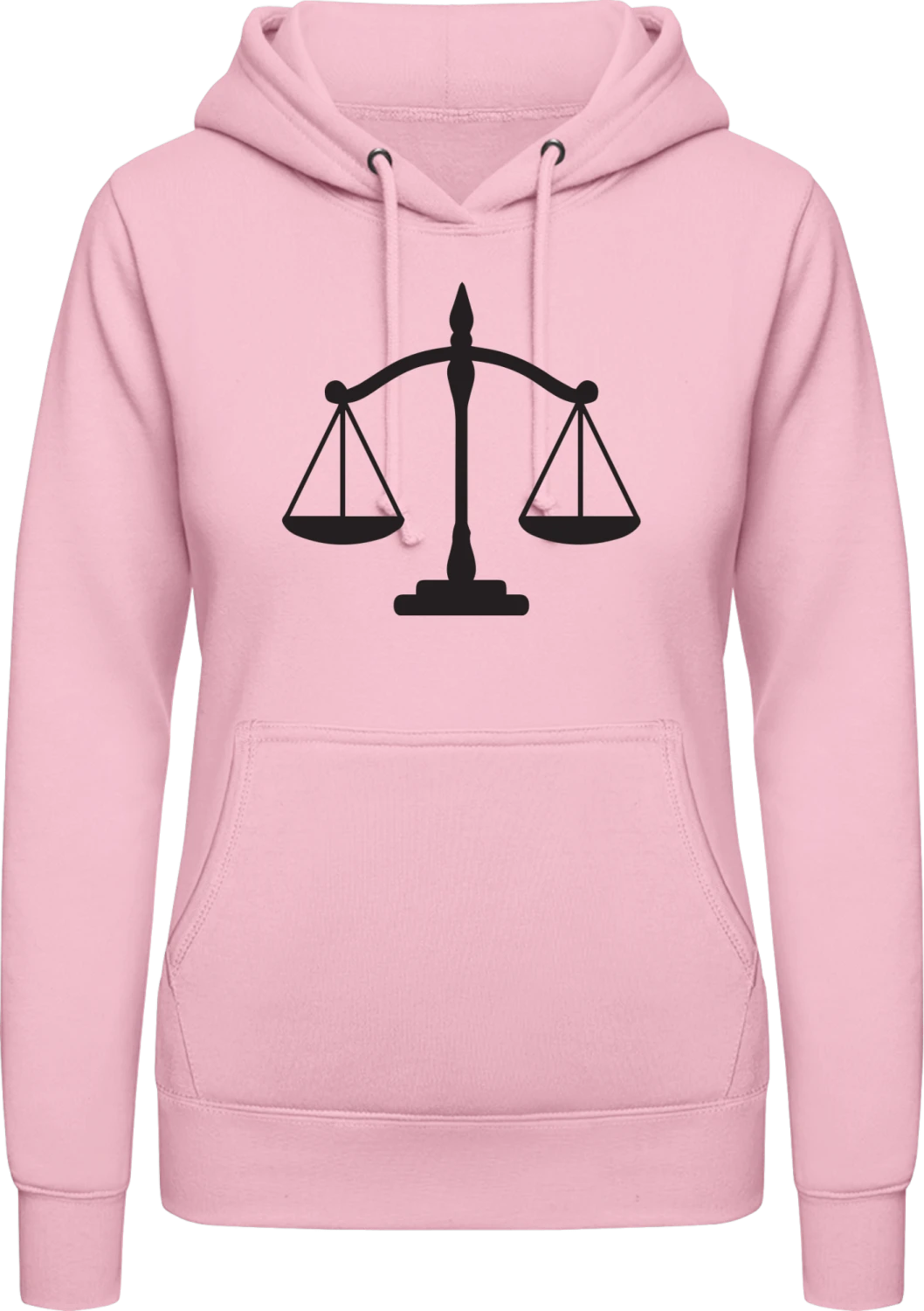 Waage - Baby pink AWDis ladies hoodie - Front